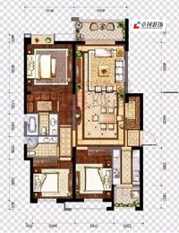 合肥華潤中心凱旋門小區(qū)戶型裝修設(shè)計(jì)方案平面效果圖